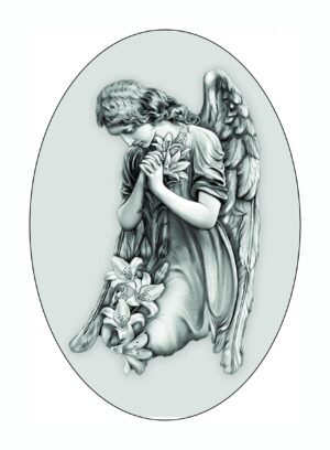 Овал на памʼятник із зображенням ангела, арт. 13007